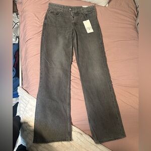 Zara Gray Wide-Leg Jeans